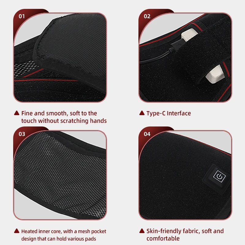 Heating Back Belt – Lumbar Support &amp; Waist Pain Relief Heating Pad