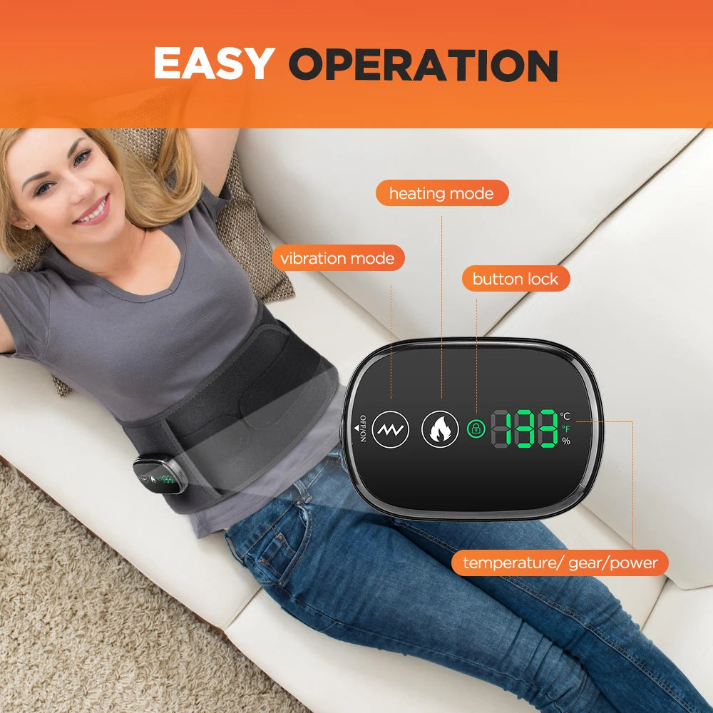 Electric Heating Waist Massager Belt – Vibration Hot Compress Lumbar Support