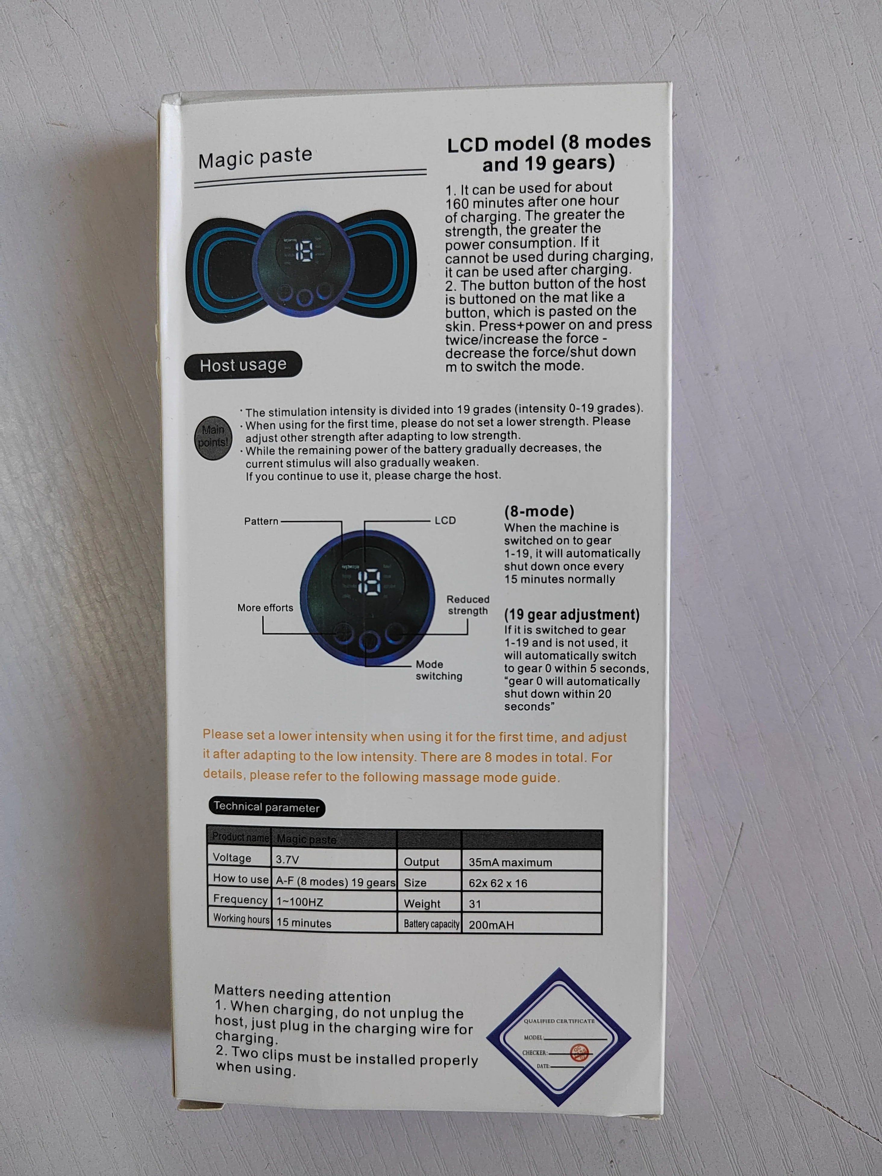 Portable Muscle Pain Relief Stimulator Patch - Smart Electric EMS Neck & Back Massager