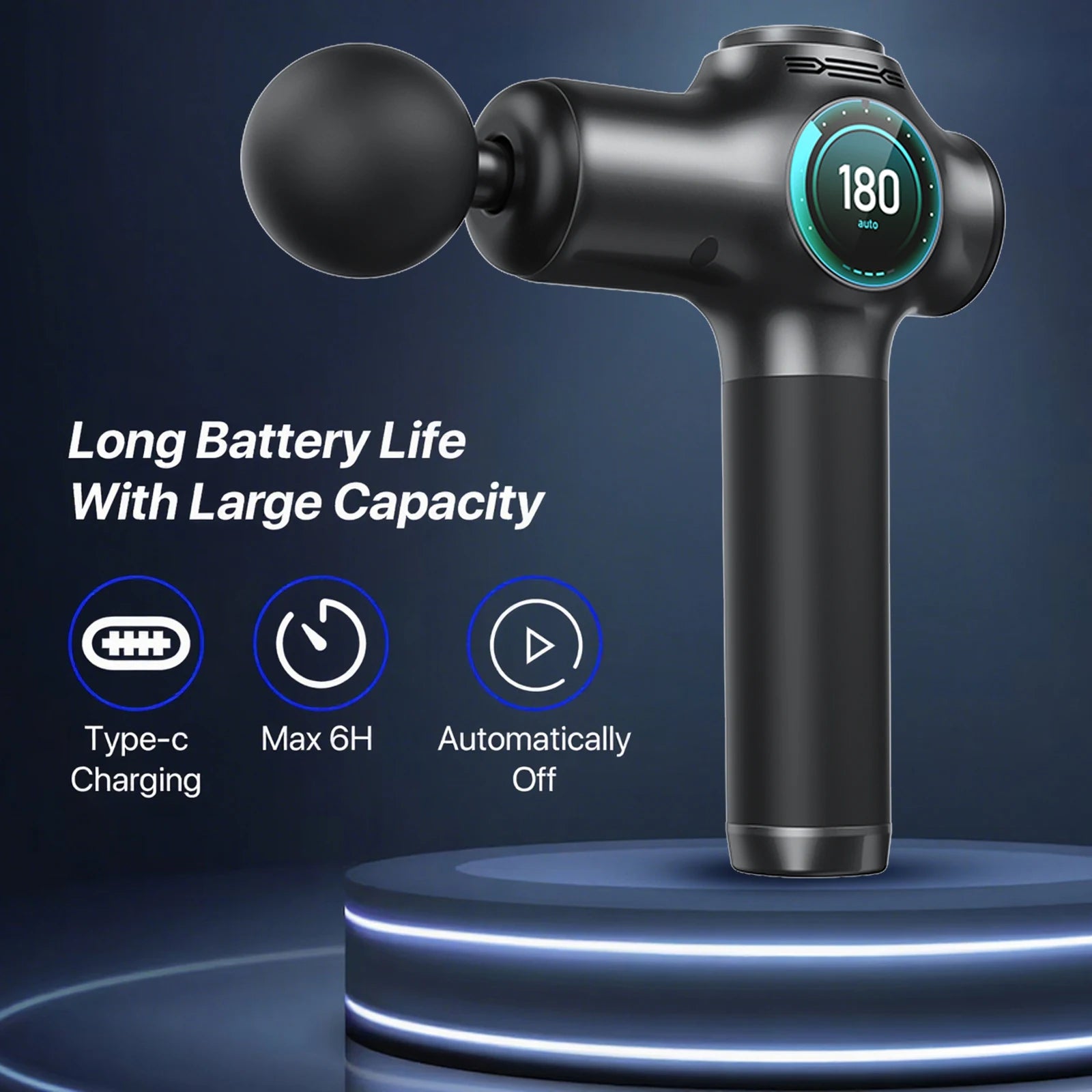 Deep Tissue Massage Gun – 8 Heads & 99 Speeds for Pain Relief