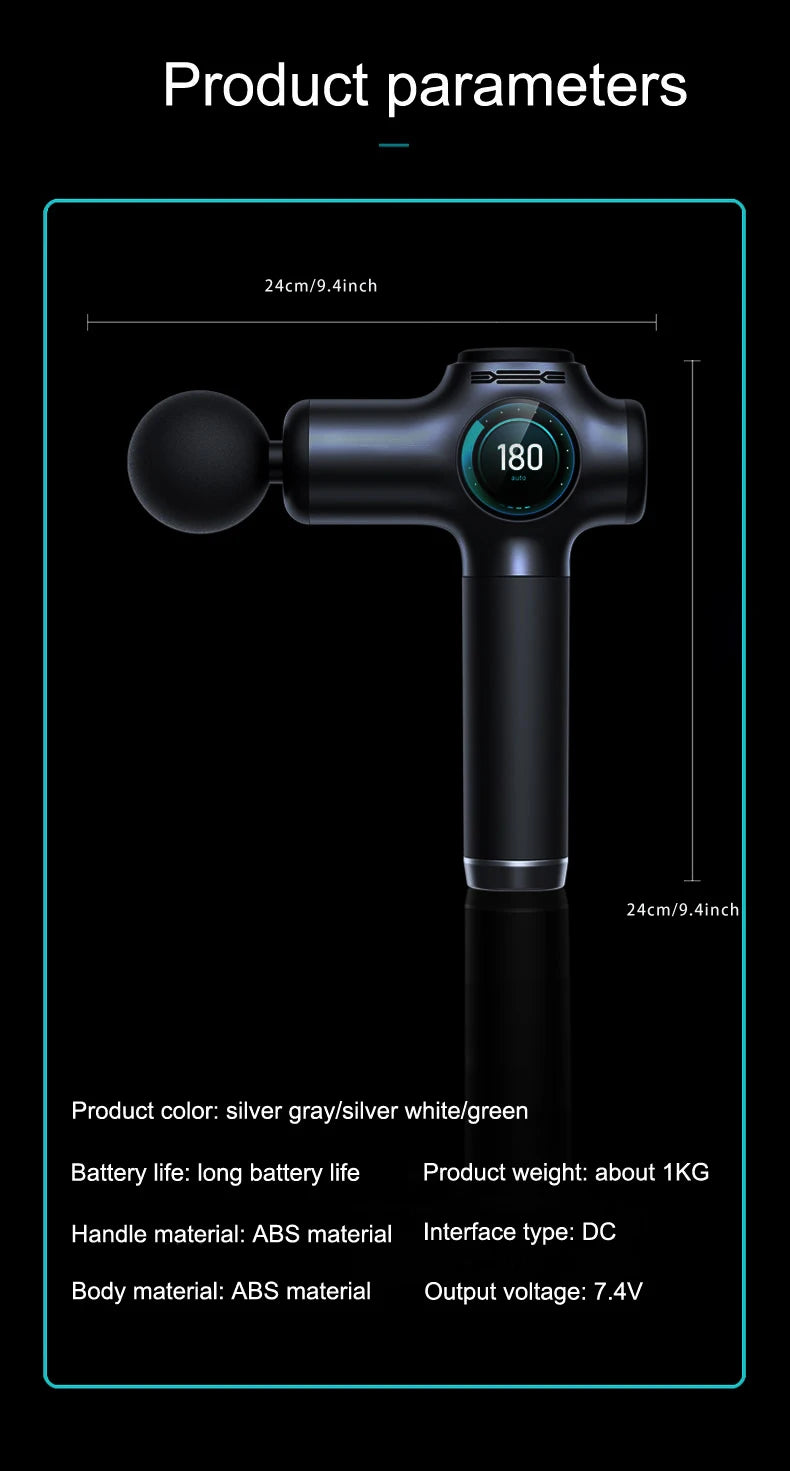 Deep Tissue Massage Gun – 8 Heads & 99 Speeds for Pain Relief