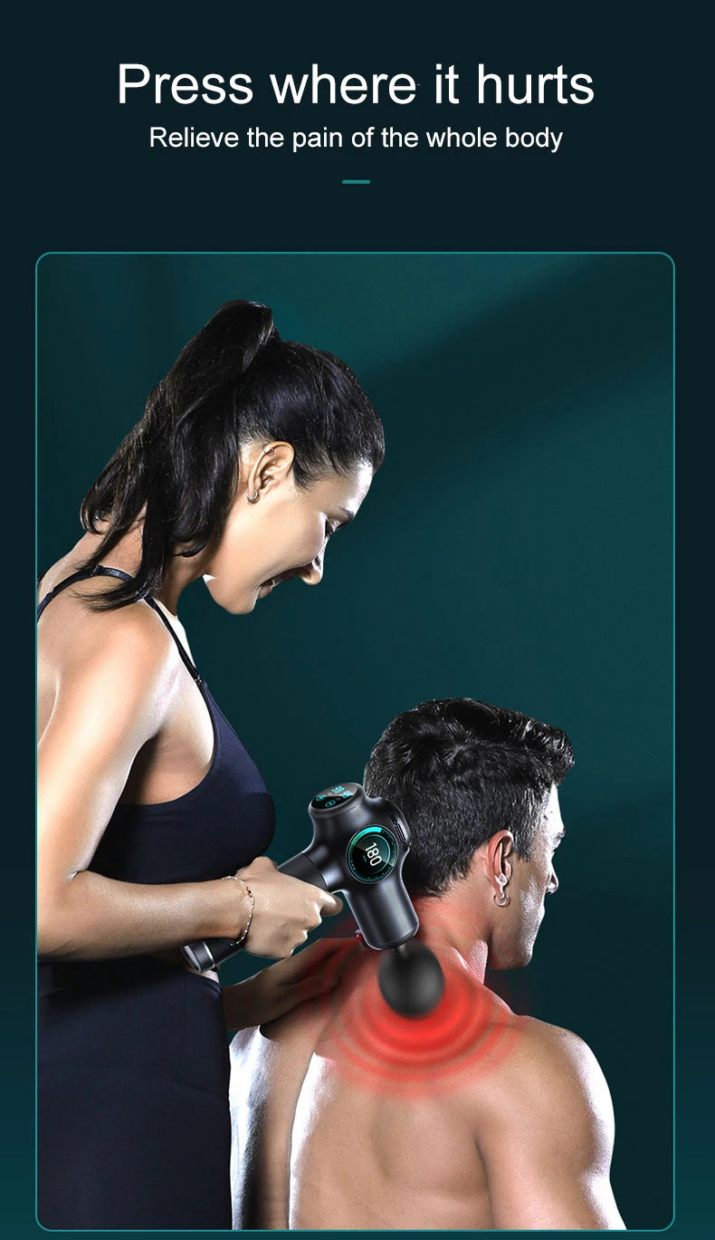 Deep Tissue Massage Gun – 8 Heads & 99 Speeds for Pain Relief