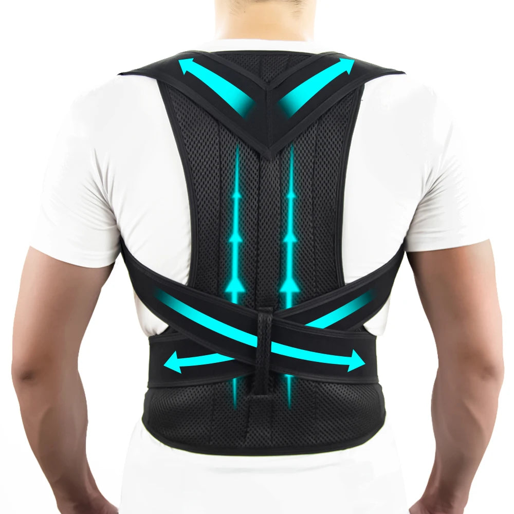 Adjustable Back Posture Corrector – Breathable Lumbar & Shoulder Support Brace