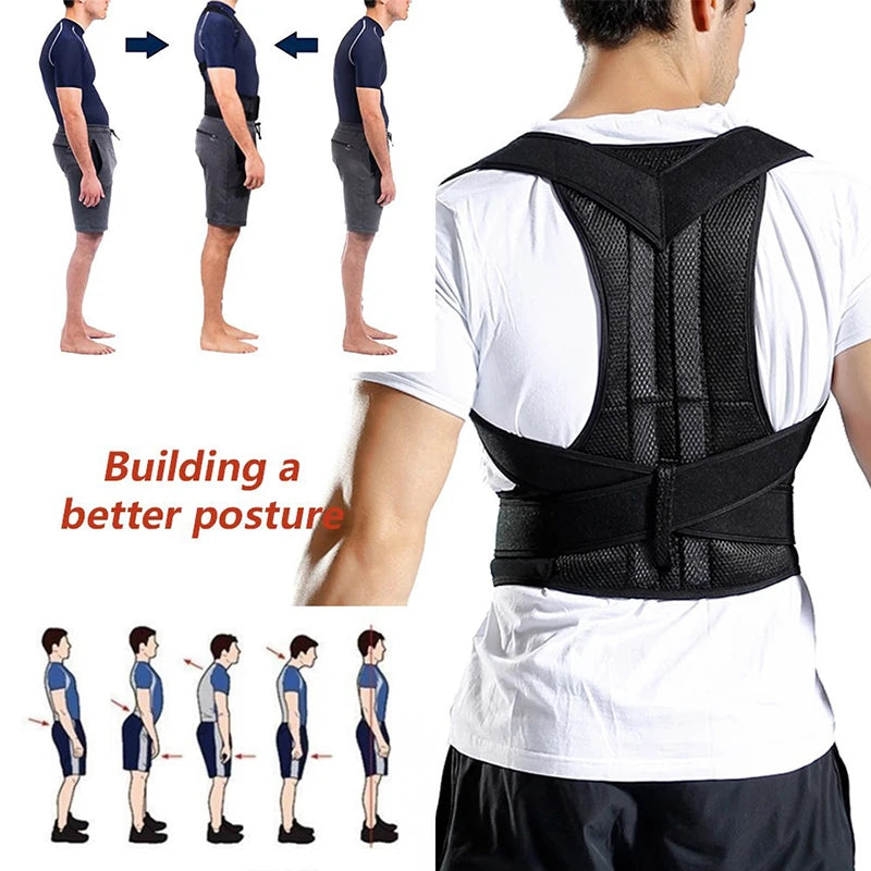 Adjustable Back Posture Corrector Belt – Shoulder, Spine & Lumbar Support Trainer