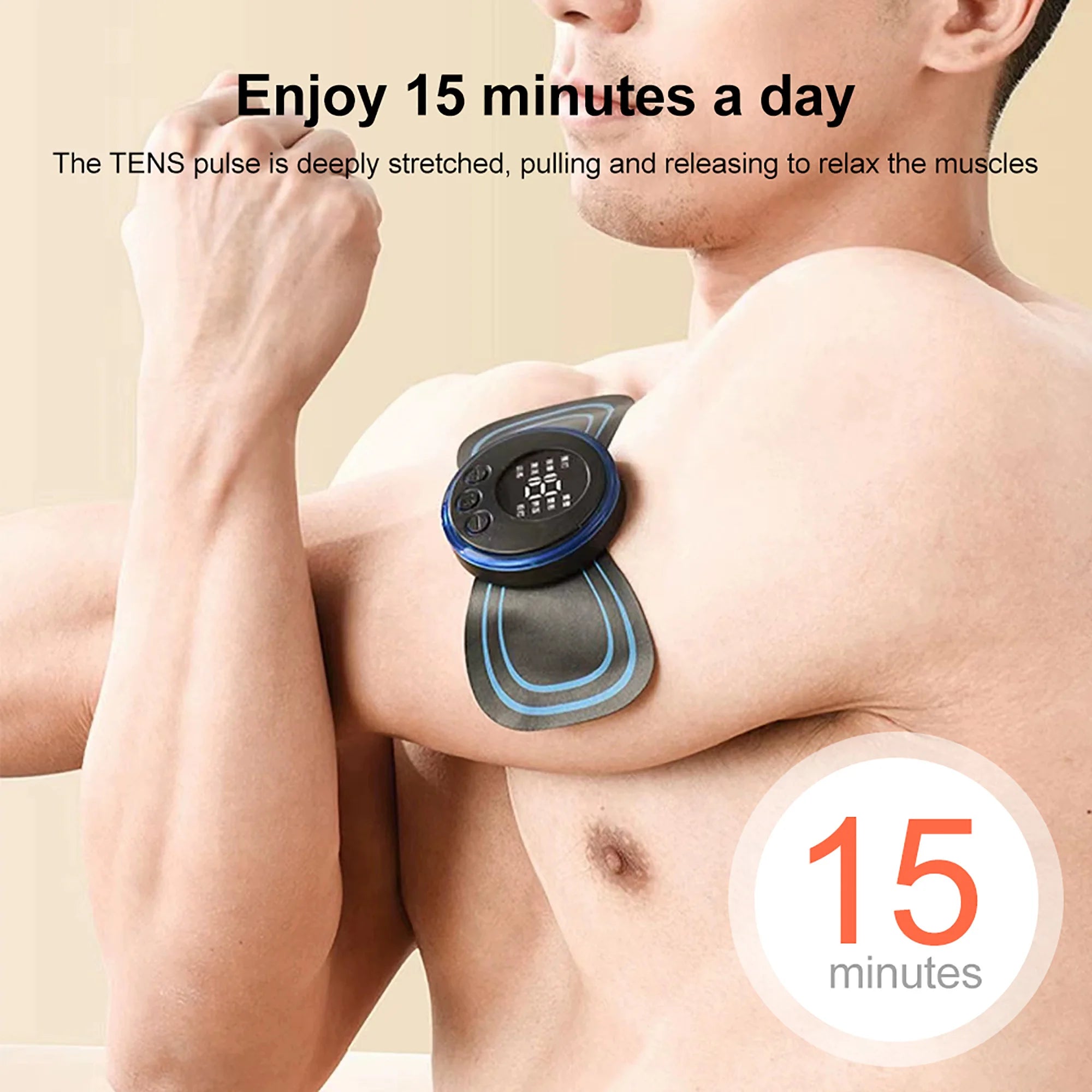 Portable Muscle Pain Relief Stimulator Patch - Smart Electric EMS Neck & Back Massager
