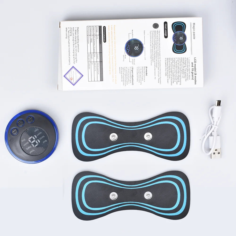 Portable Muscle Pain Relief Stimulator Patch - Smart Electric EMS Neck & Back Massager