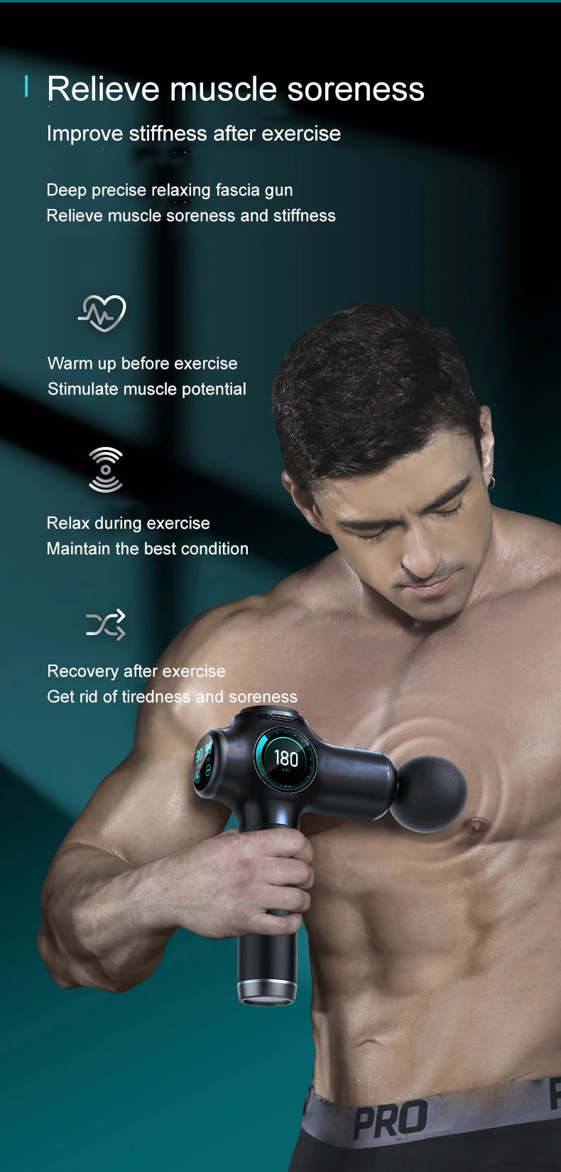 Deep Tissue Massage Gun – 8 Heads & 99 Speeds for Pain Relief